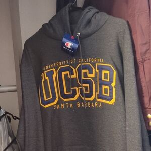 Champion UCSB Gray Hoodie, Large